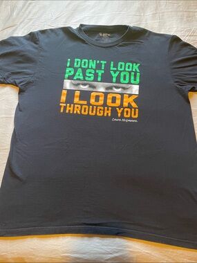 UFC Black Short-Sleeve Tee with Green and Orange Front Graphic